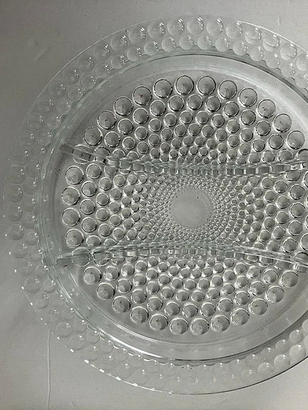 Vintage Boopie 3-Part Divided Relish Tray Clear